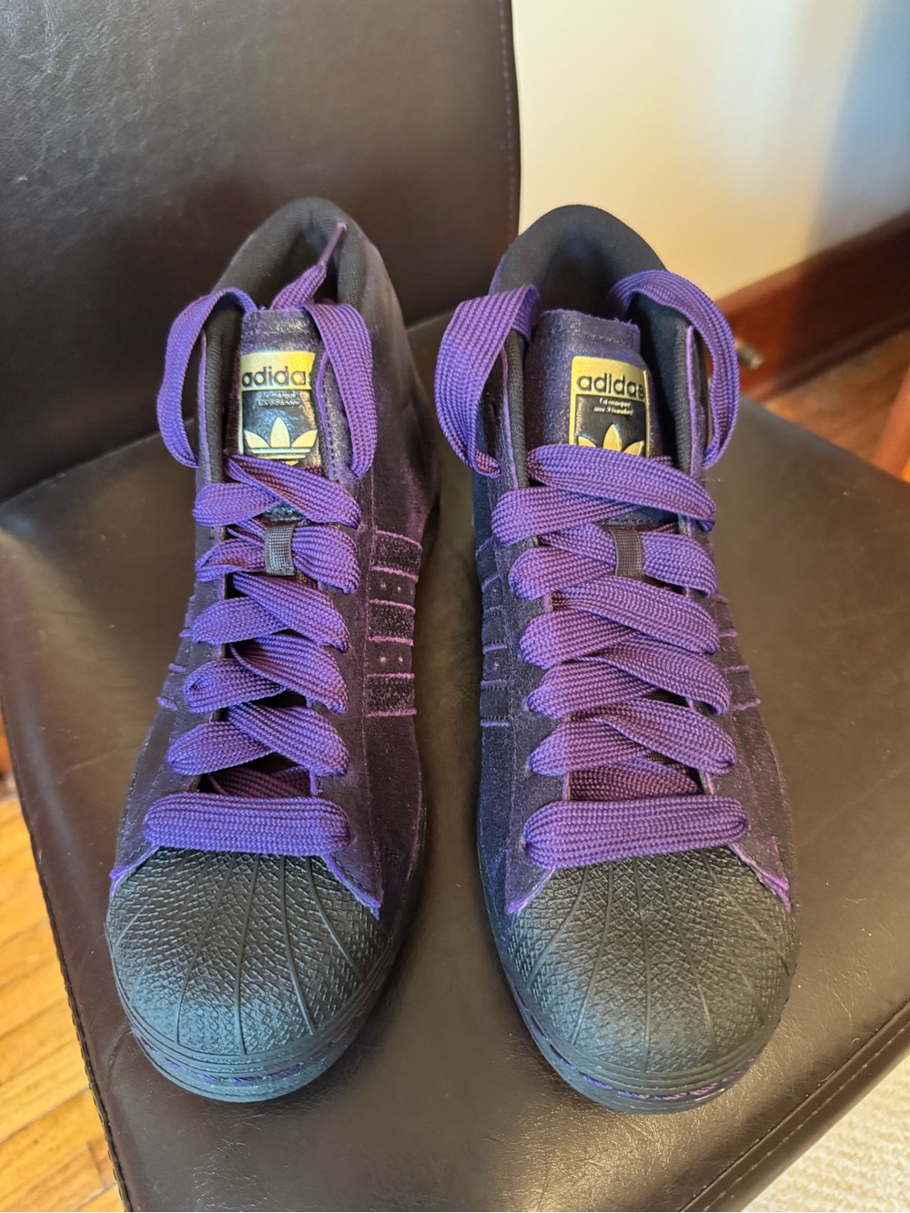 Adidas Men’s Purple Kader Mid-Top Sneakers Size 9.5 No box - Picture 2 of 6